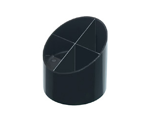 Galda piederumu organizators, melns, plastmasas, cilindrisks