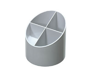 Galda piederumu organizators, sudraba, plastmasas, cilindrisks