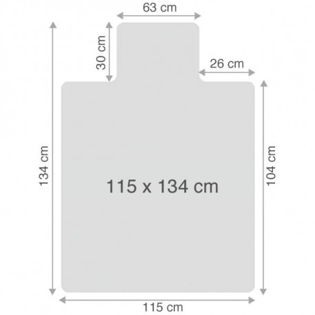 Aizsargpakljs cietam grdas segumam 115 x 134, Floortex