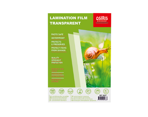 Lamin��anas pl�ve 60x90mm (viz�tkart�m), no poliestera, 2x125mikr, 100gab