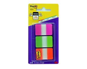 Indeksi 25*38mm, 3 krsas*22 lapias, Post-it Strong